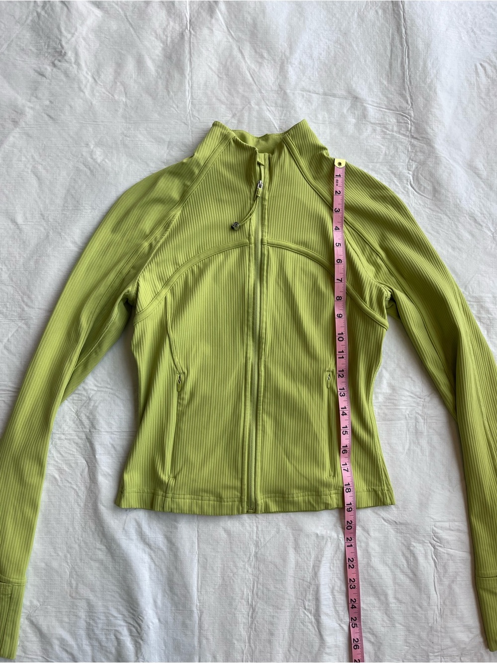 Lululemon Cropped Ribbed Define Lime Green Jacket - Picture 10 of 12